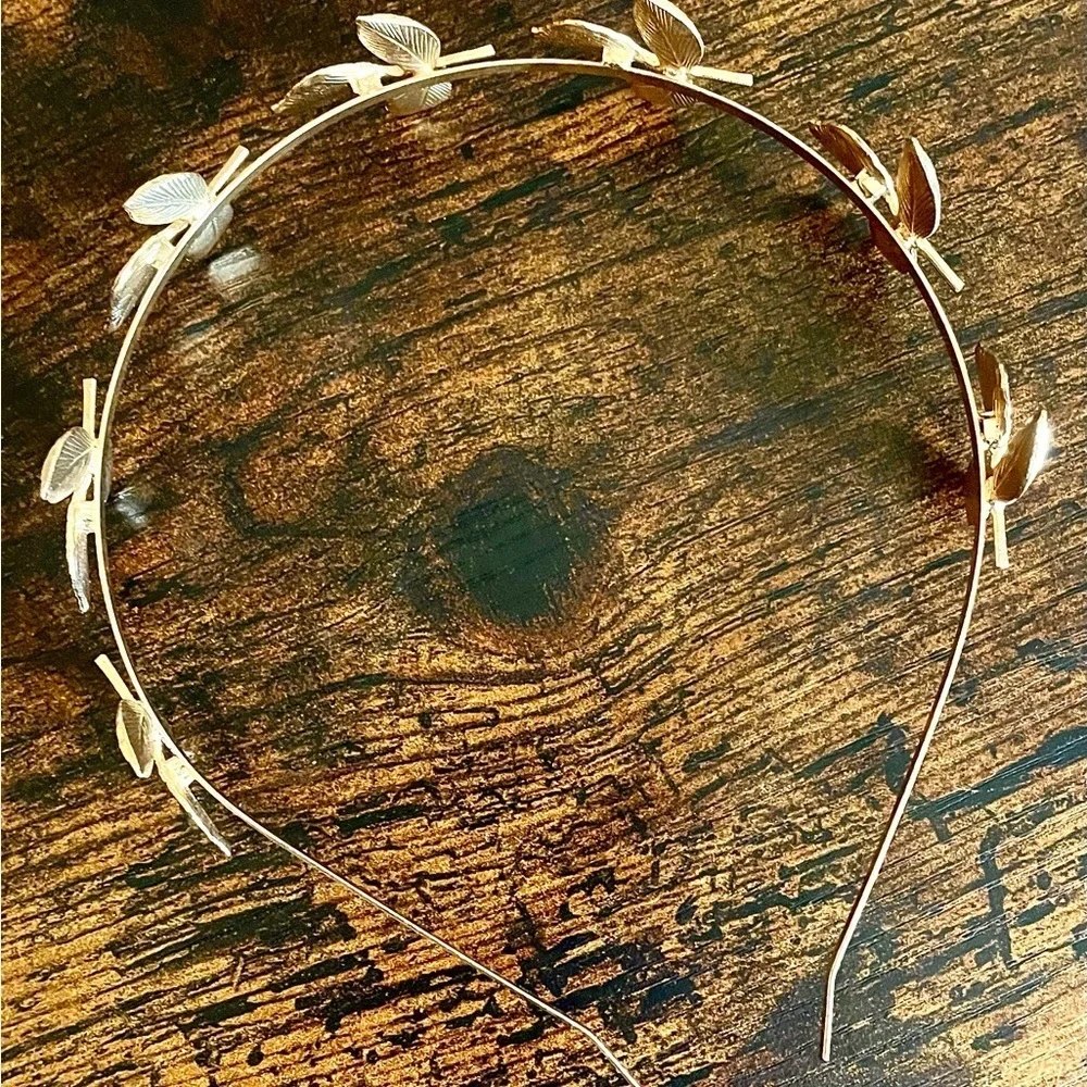 NWOT Gold Laurel Leaf Headband Crown Grecian Goddess Festival Bridal Boho Tiara